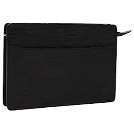 Louis Vuitton-Bolso de mano LOUIS VUITTON Epi Pochette Homme Negro M52522 LV Auth 69397-Negro