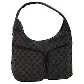 Gucci-Gucci Bolso de hombro de lona con GG negro 001 3380 autenticación 69781-Negro