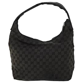 Gucci-Gucci Bolso de hombro de lona con GG negro 001 3380 autenticación 69781-Negro