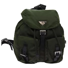 Prada-PRADA Backpack Nylon Khaki Auth 69344-Khaki