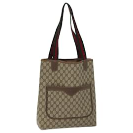 Gucci-Sacola GUCCI GG Supreme Web Sherry Line Bege 002 39 6487 9411 Auth yk11499-Bege