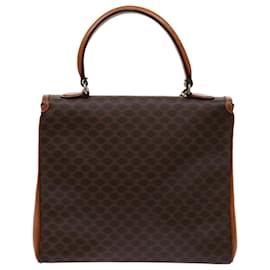 Céline-CELINE Macadam Canvas Hand Bag PVC Brown Auth 69890-Brown