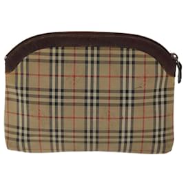 Autre Marque-Burberrys Nova Check Bolsa Lona Bege Marrom Auth bs13177-Marrom,Bege