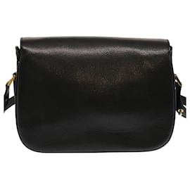 Bally-BALLY Shoulder Bag Leather Black Auth mr064-Black