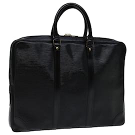 Louis Vuitton-LOUIS VUITTON Epi Porte Documentos Voyage Business Bag Black M54472 Ep de autenticação3819-Preto