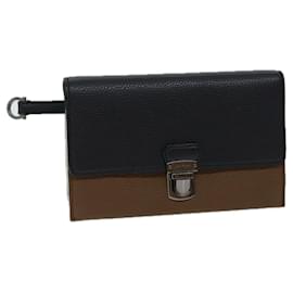 Salvatore Ferragamo-Salvatore Ferragamo Bolso Clutch Gancini Cuero Negro 24UNA070 base de autenticación13332-Negro