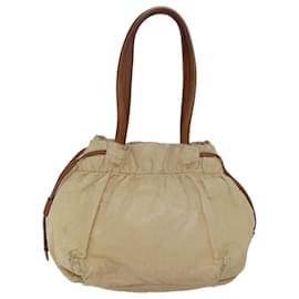 Prada-PRADA Shoulder Bag Leather Beige Auth ar11638b-Beige