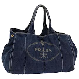 Prada-PRADA Canapa GM Handtasche Denim Blau Auth bs13077-Blau