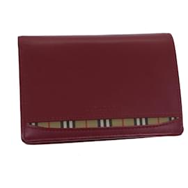 Burberry-BURBERRY Bifold Wallet Leather Red Auth ep3881-Red