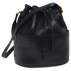 Gucci-GUCCI Interlocking Shoulder Bag Leather Black 001 904 0791 Auth yk11420-Black