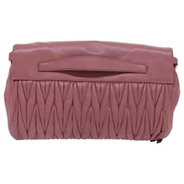 Miu Miu-Miu Miu Materasse Bolso Clutch Piel Rosa Auth mr038-Rosa