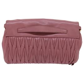 Miu Miu-Miu Miu Materasse Clutch Bag Leather Pink Auth mr038-Pink