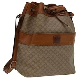 Céline-CELINE Macadam Canvas Shoulder Bag PVC Beige Brown Auth yk11377-Brown,Beige