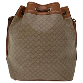 Céline-CELINE Macadam Canvas Umhängetasche PVC Beige Braun Auth yk11377-Braun,Beige