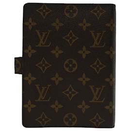 Louis Vuitton-LOUIS VUITTON Monogramm Agenda MM Tagesplaner Cover R20105 LV Auth 70012-Monogramm