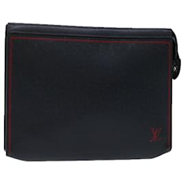 Louis Vuitton-LOUIS VUITTON Taiga Pochette Voyager MM Bolsa Clutch Azul Marinho M63394 auth 70038-Azul