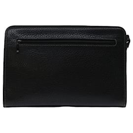 Burberry-BURBERRY Clutch Bag Couro Preto Auth bs13248-Preto