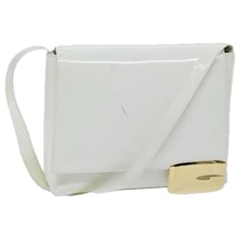 Gucci-GUCCI Shoulder Bag Patent leather White 001 3444 1812 Auth bs13051-White