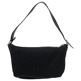 Céline-CELINE C Macadam Canvas Shoulder Bag Black Auth ep3728-Black