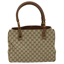 Gucci-GUCCI GG Canvas Bamboo Tote Bag Bege 112526 auth 69780-Bege