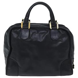 Loewe-LOEWE AMAZONA 32 Hand Bag Leather Black Auth bs13294-Black