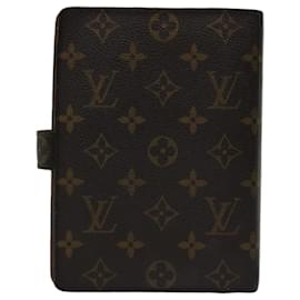 Louis Vuitton-LOUIS VUITTON Monogramm Agenda MM Tagesplaner Cover R20105 LV Auth 70043-Monogramm