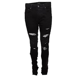 Amiri-Amiri, Black distressed biker jeans-Black