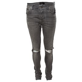 Amiri, graue Distressed-Bikerjeans Grau