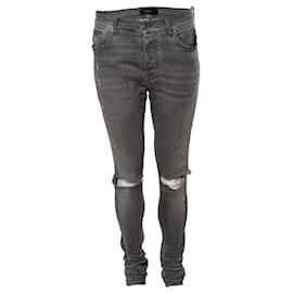 Amiri-Amiri, grey distressed biker jeans-Grey
