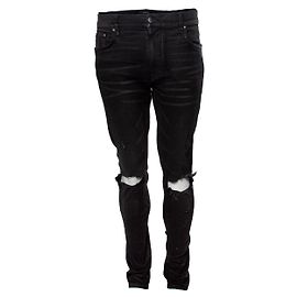 Amiri, Calça jeans biker preta desbotada Preto