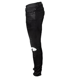 Amiri-Amiri, Distressed faded black biker jeans-Black
