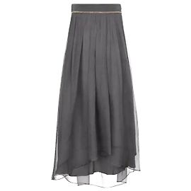 Brunello Cucinelli Organza Maxirock Grau