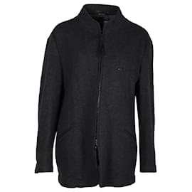 Giorgio Armani-Giorgio Armani-Jacke mit Reißverschluss vorne aus grauer Wolle-Grau
