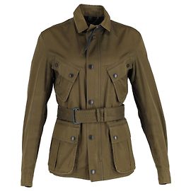 Burberry Prorsum Belted Field Jacket aus grünem Polyester Grün