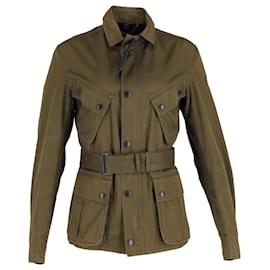 Burberry Prorsum-Veste militaire ceinturée Burberry Prorsum en polyester vert-Vert