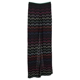 Missoni-Pantalon large à motifs Missoni en soie noire-Noir