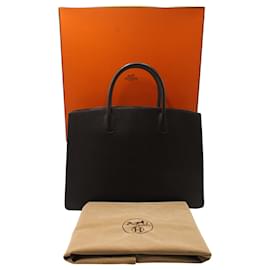 Hermès-Hermes White Bus 40 Bag in Brown Leather-Brown