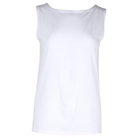 Prada-Camiseta sin mangas Prada en algodón blanco-Blanco
