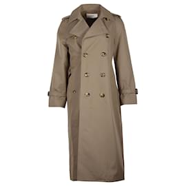 Céline-Trench à boutonnage doublé Celine en coton beige-Marron,Beige