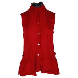 Marni-Marni Gilet en Maille sans Manches en Laine Rouge-Rouge