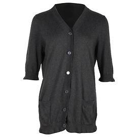 Marni x Joyce Ruffled Cardigan aus grauer Baumwolle  Grau