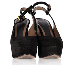 Marni-Zapatos de tacón con plataforma y correa al tobillo Marni en ante negro-Negro