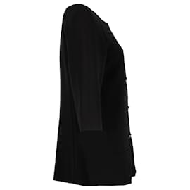 Chanel-Giacca da sera senza colletto Chanel in seta nera-Nero