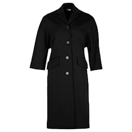 Miu Miu-Cappotto monopetto di Miu Miu in poliammide nera-Nero