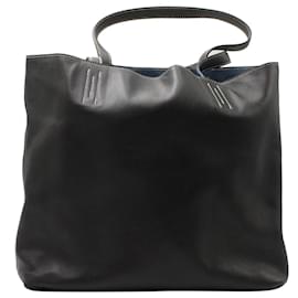 Hermès-Sens allineato Hermès 45 Borsa tote reversibile in blu navy/Blu/Pelle grigia-Blu