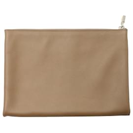 Hermès-HERMES Atout 26 Flat Pouch in Brown calf leather Leather-Brown