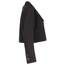 Chanel Cropped Open-Front Blazer in Black Silk Black
