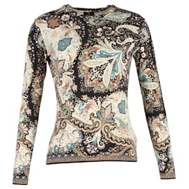 Etro-Etro Printed Long Sleeve Top in Brown Cotton-Other