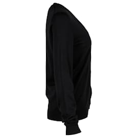 Prada-Prada V-neck Cardigan in Black Wool-Black