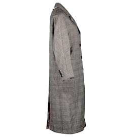 Thom Browne-Thom Browne – Karierter Mantel aus schwarzer und weißer Wolle-Schwarz